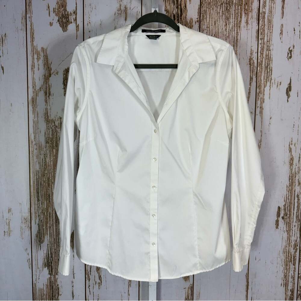 Eddie Bauer Elegant Ivory Button-Down Shirt. Size Large. In excellent condition!